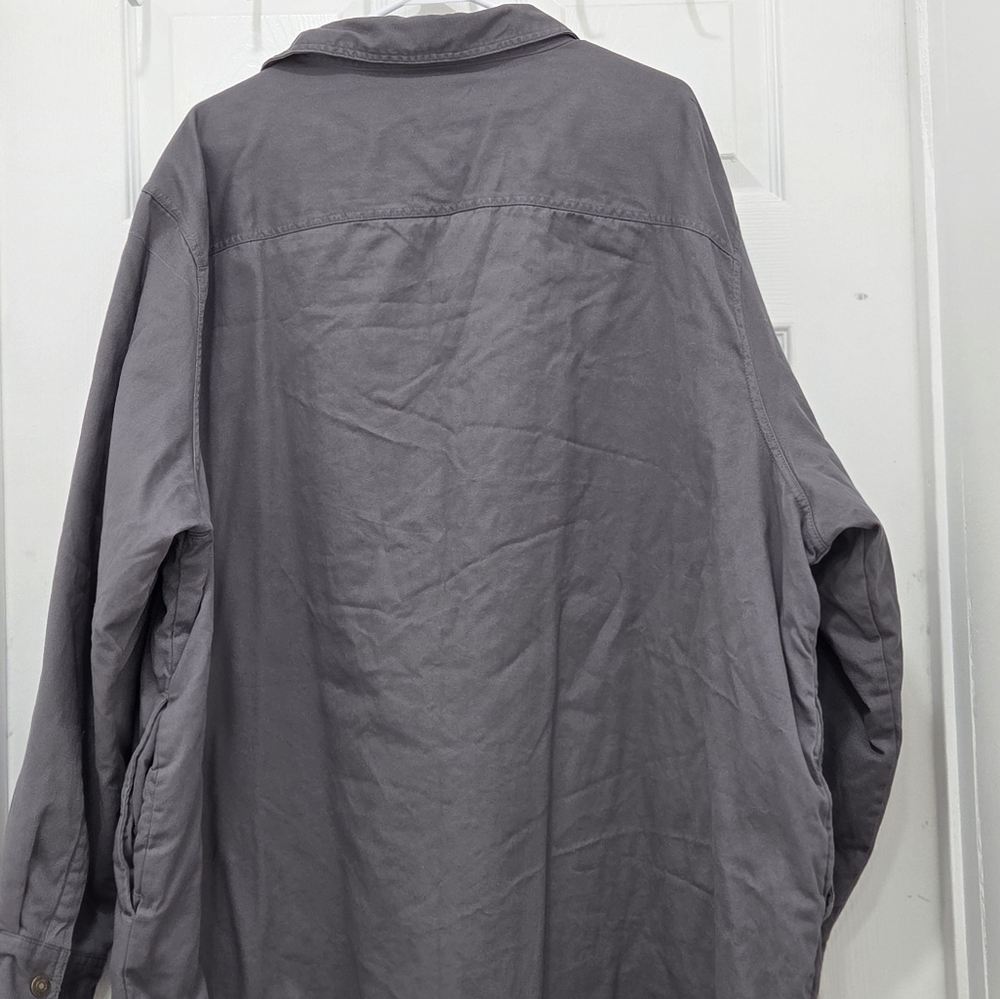 Gray BOULDER CREEK Snap Front Flannel Lined Shirt Jacket 3XL Tall - Picture 11 of 16